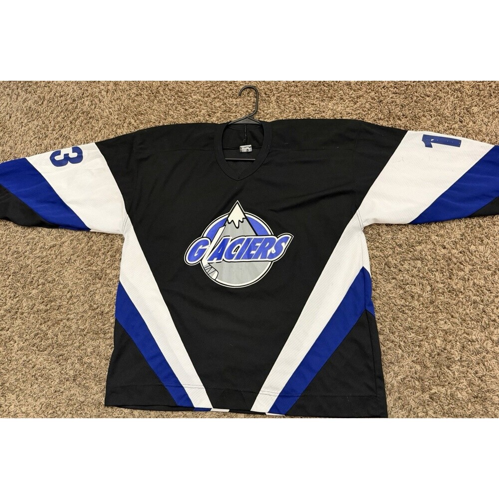 Vintage CCM Glaciers Hockey Jersey #13 Cumpstone Mens Size 2XL